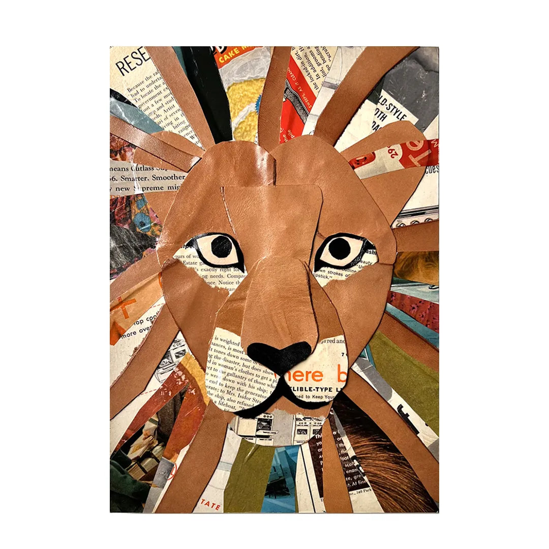 leather collage(lion)