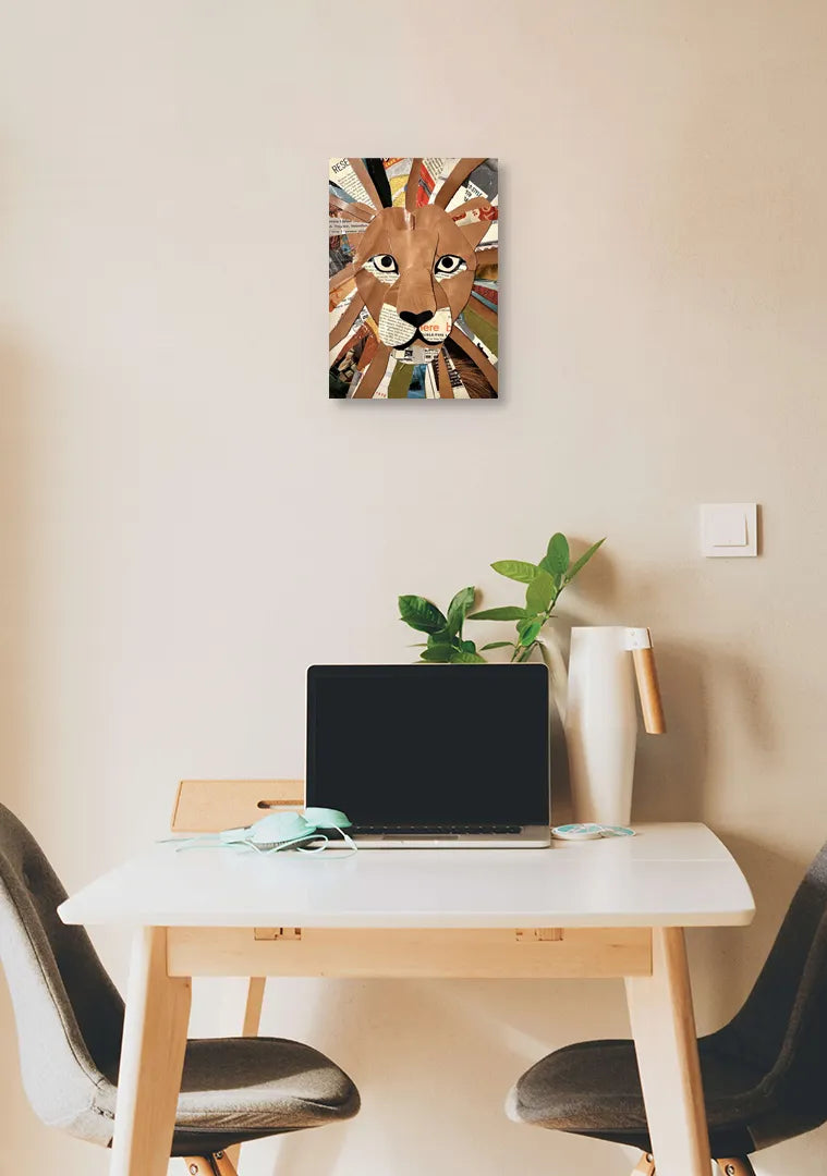 leather collage(lion)