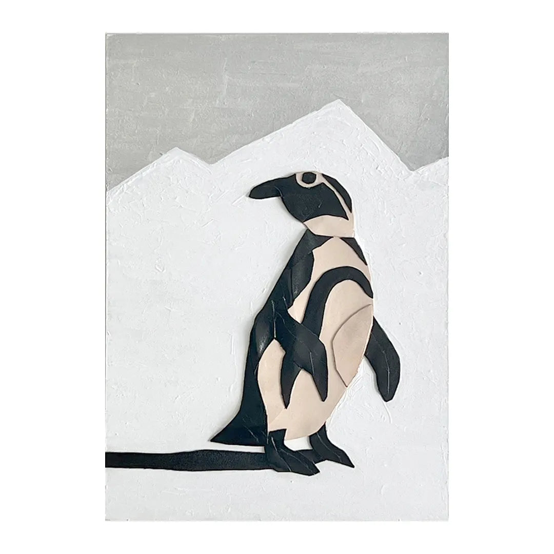 leather collage（penguin）