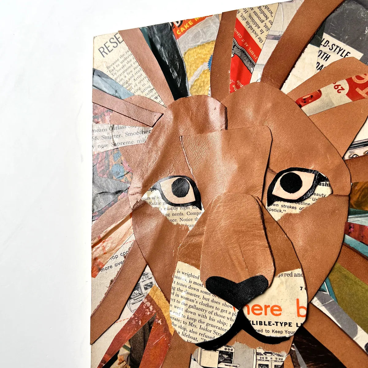 leather collage（lion）